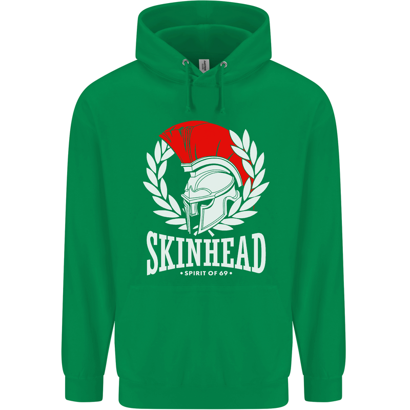 Skinhead Roman Helmet Spartan Punk Music Mens 80% Cotton Hoodie Irish Green