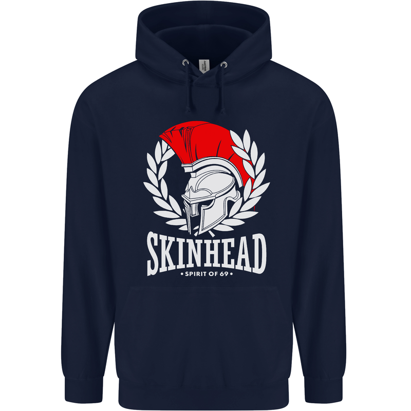 Skinhead Roman Helmet Spartan Punk Music Mens 80% Cotton Hoodie Navy Blue