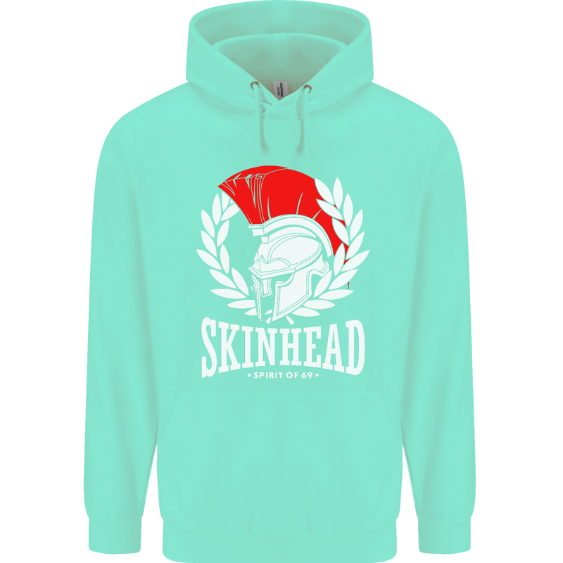 Skinhead Roman Helmet Spartan Punk Music Mens 80% Cotton Hoodie Peppermint