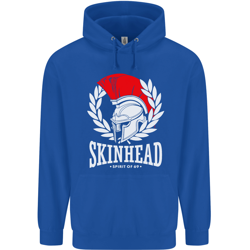 Skinhead Roman Helmet Spartan Punk Music Mens 80% Cotton Hoodie Royal Blue