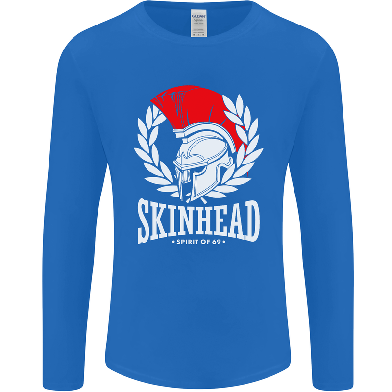 Skinhead Roman Helmet Spartan Punk Music Mens Long Sleeve T-Shirt Royal Blue