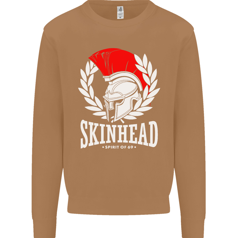 Skinhead Roman Helmet Spartan Punk Music Mens Sweatshirt Jumper Caramel Latte