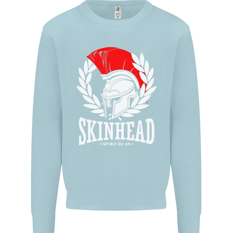 Skinhead Roman Helmet Spartan Punk Music Mens Sweatshirt Jumper Light Blue