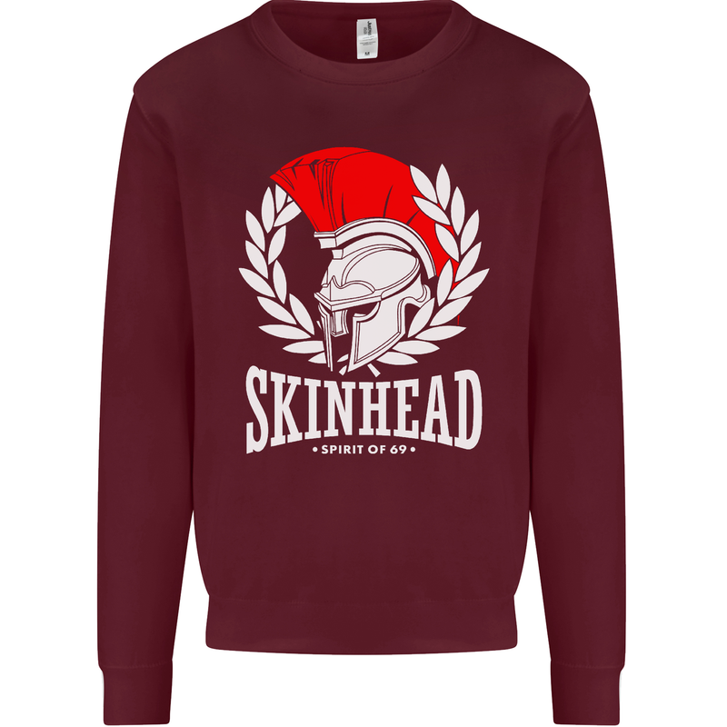 Skinhead Roman Helmet Spartan Punk Music Mens Sweatshirt Jumper Maroon