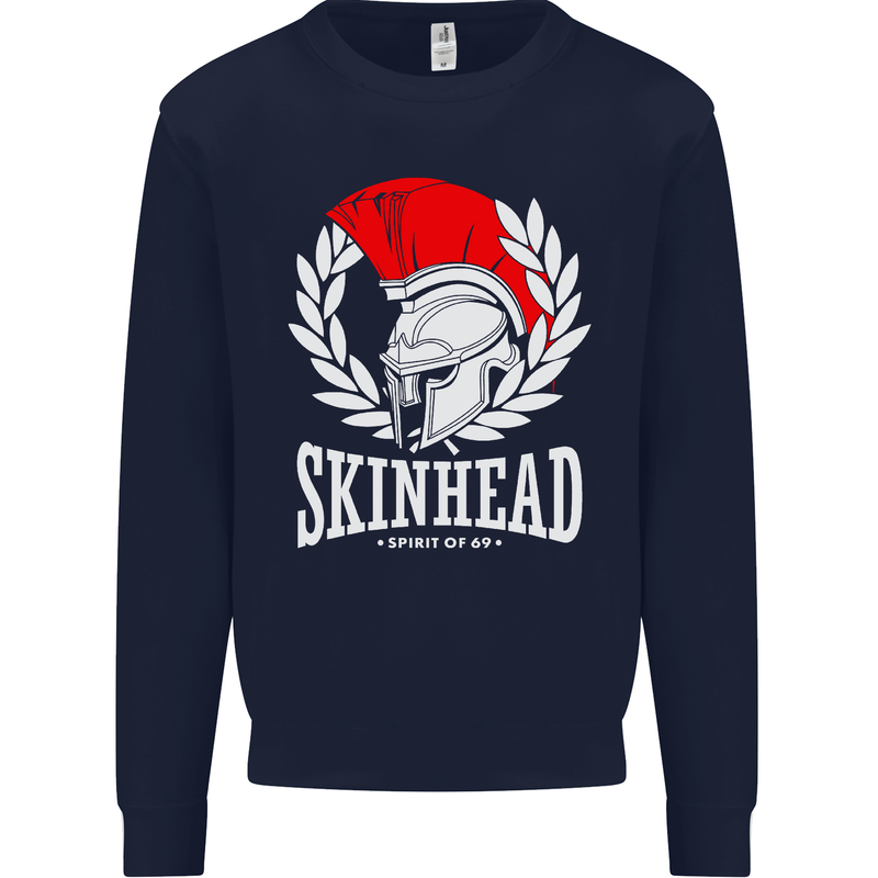 Skinhead Roman Helmet Spartan Punk Music Mens Sweatshirt Jumper Navy Blue