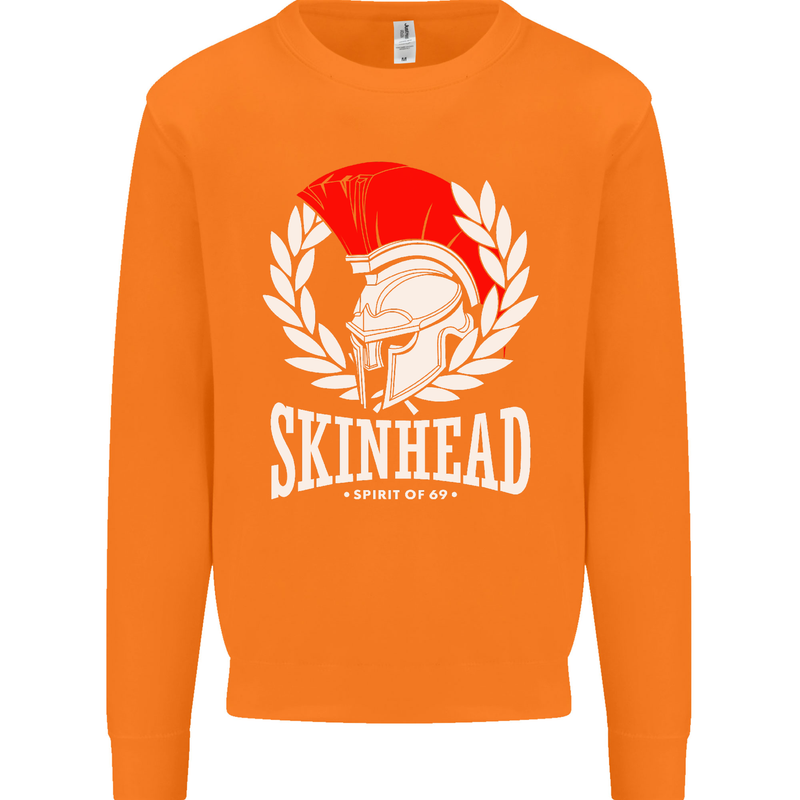 Skinhead Roman Helmet Spartan Punk Music Mens Sweatshirt Jumper Orange