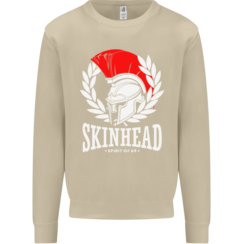 Skinhead Roman Helmet Spartan Punk Music Mens Sweatshirt Jumper Sand