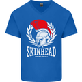 Skinhead Roman Helmet Spartan Punk Music Mens V-Neck Cotton T-Shirt Royal Blue