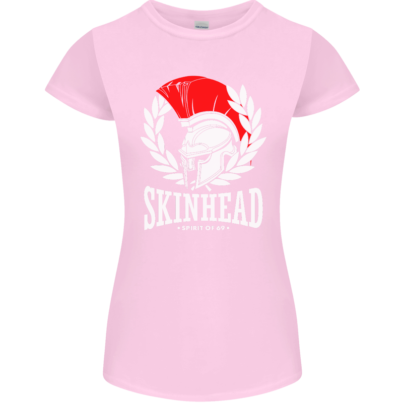 Skinhead Roman Helmet Spartan Punk Music Womens Petite Cut T-Shirt Light Pink