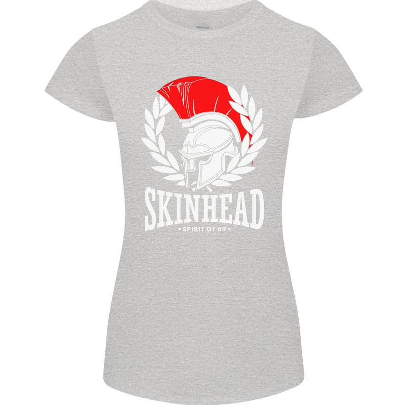 Skinhead Roman Helmet Spartan Punk Music Womens Petite Cut T-Shirt Sports Grey