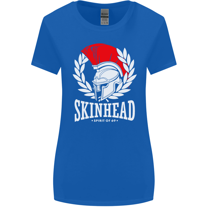 Skinhead Roman Helmet Spartan Punk Music Womens Wider Cut T-Shirt Royal Blue