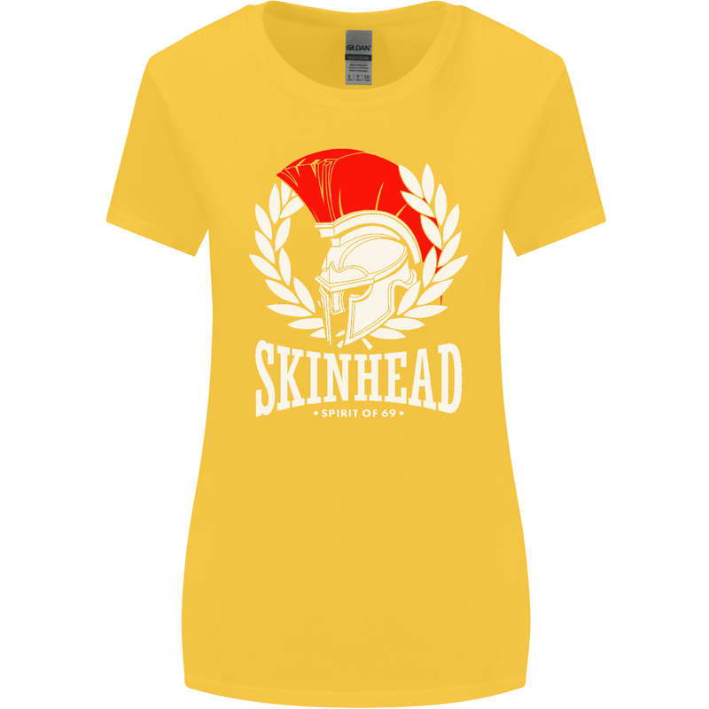 Skinhead Roman Helmet Spartan Punk Music Womens Wider Cut T-Shirt Yellow
