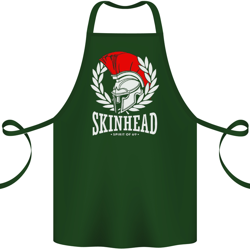 Skinhead Roman Trojan Helmet Punk Music Cotton Apron 100% Organic Forest Green