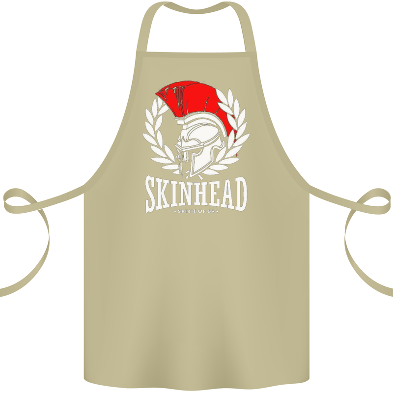Skinhead Roman Trojan Helmet Punk Music Cotton Apron 100% Organic Khaki