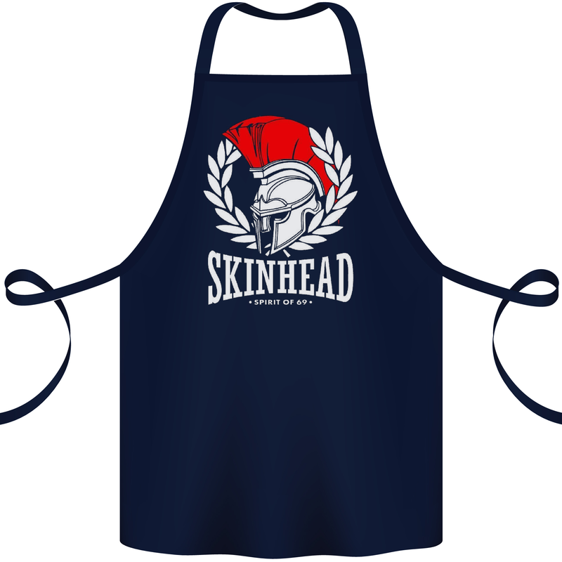 Skinhead Roman Trojan Helmet Punk Music Cotton Apron 100% Organic Navy Blue