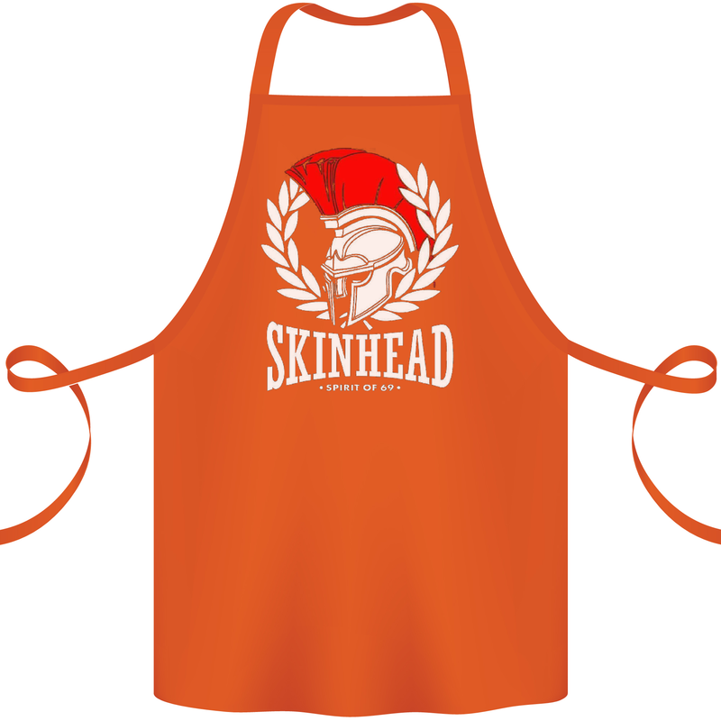 Skinhead Roman Trojan Helmet Punk Music Cotton Apron 100% Organic Orange