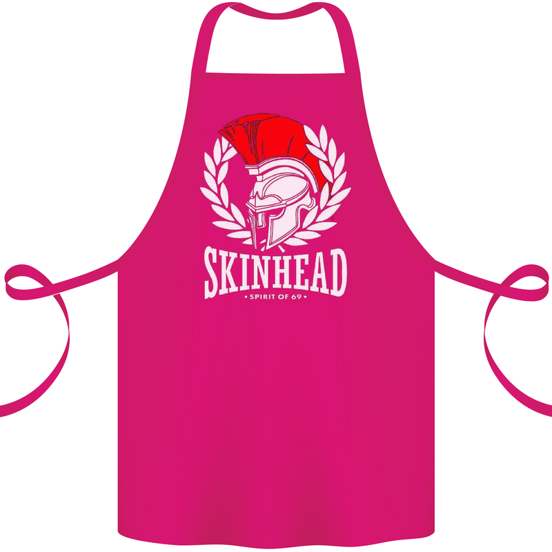 Skinhead Roman Trojan Helmet Punk Music Cotton Apron 100% Organic Pink