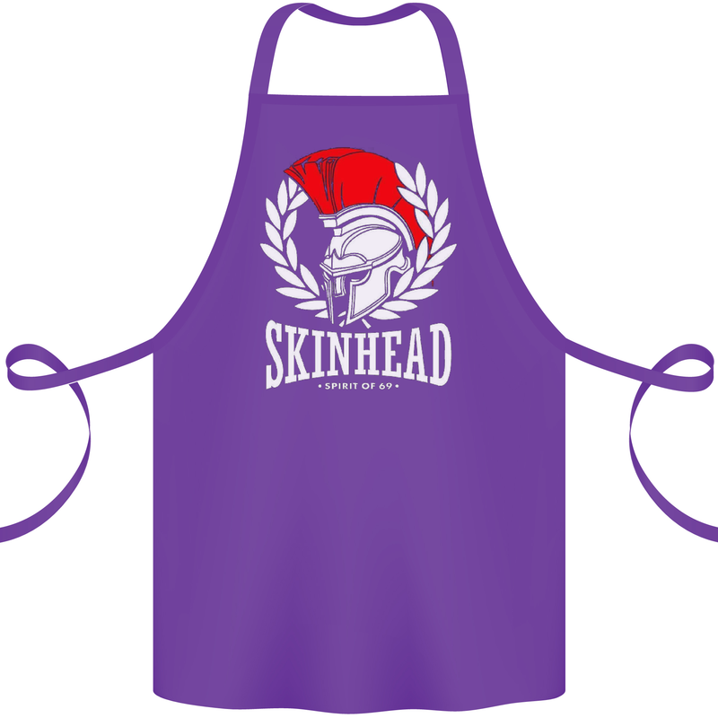 Skinhead Roman Trojan Helmet Punk Music Cotton Apron 100% Organic Purple