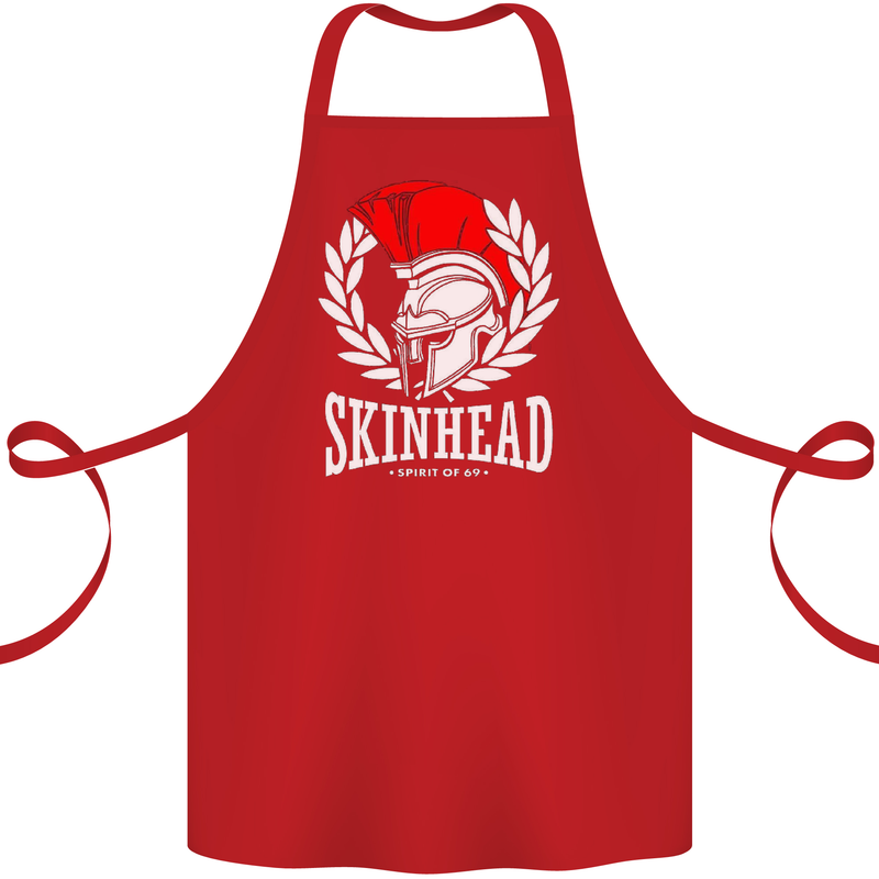 Skinhead Roman Trojan Helmet Punk Music Cotton Apron 100% Organic Red