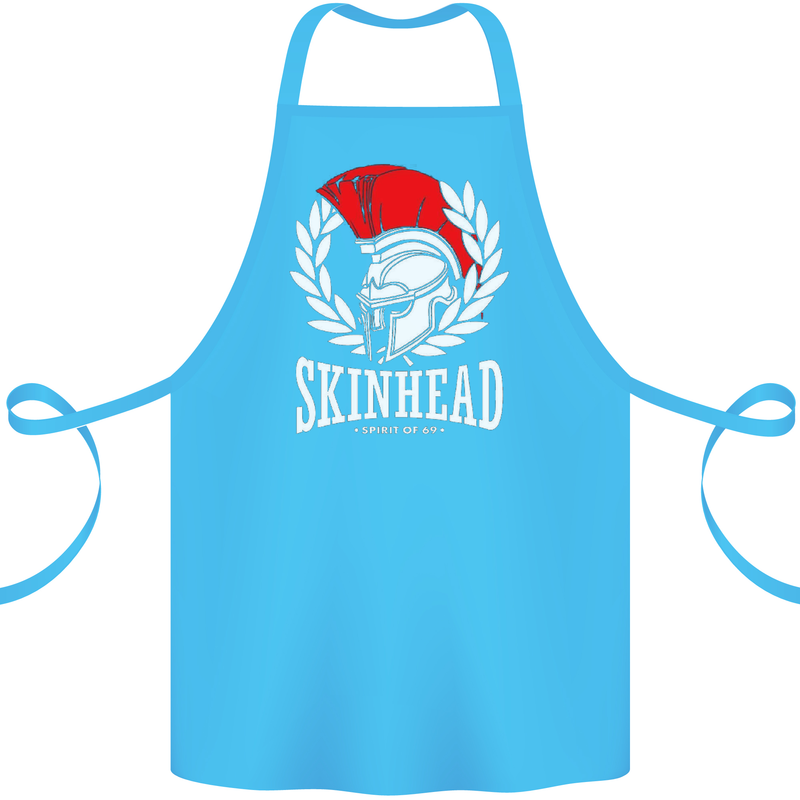 Skinhead Roman Trojan Helmet Punk Music Cotton Apron 100% Organic Turquoise