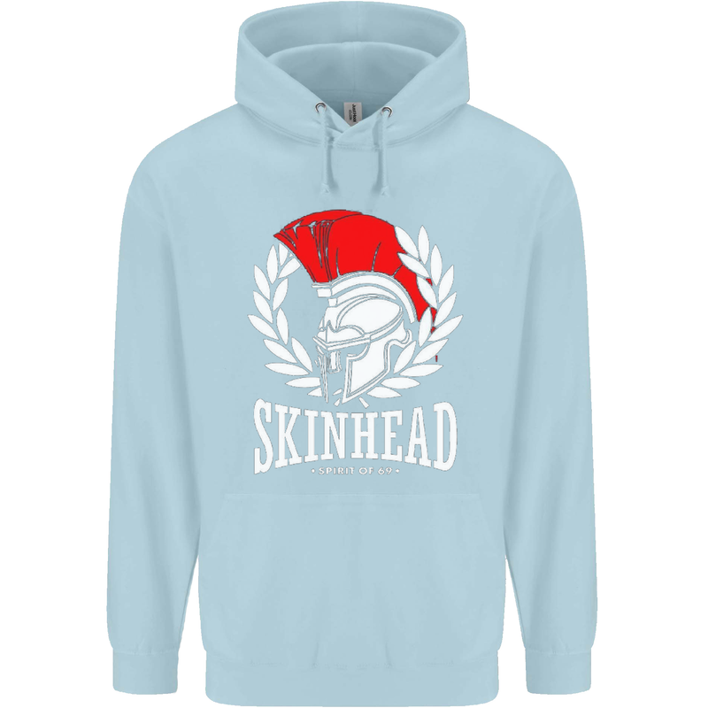 Skinhead Roman Trojan Helmet Punk Music Mens 80% Cotton Hoodie Light Blue