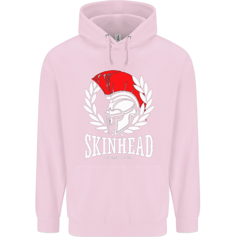 Skinhead Roman Trojan Helmet Punk Music Mens 80% Cotton Hoodie Light Pink