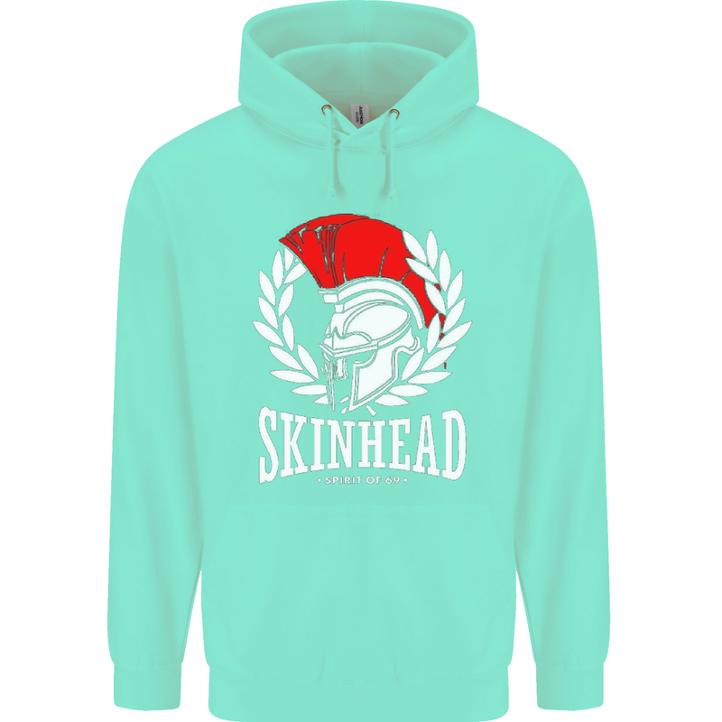 Skinhead Roman Trojan Helmet Punk Music Mens 80% Cotton Hoodie Peppermint