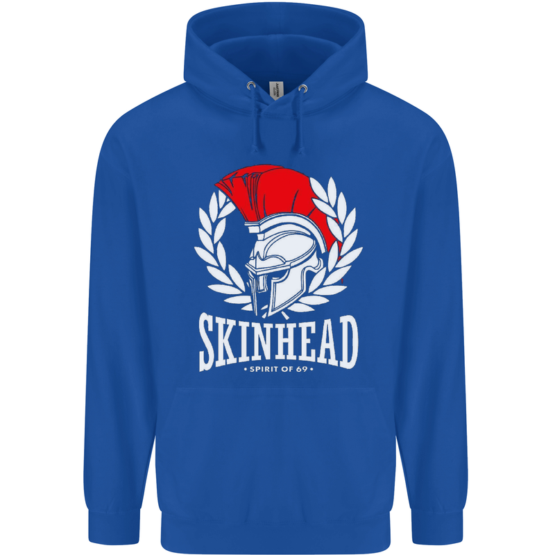 Skinhead Roman Trojan Helmet Punk Music Mens 80% Cotton Hoodie Royal Blue