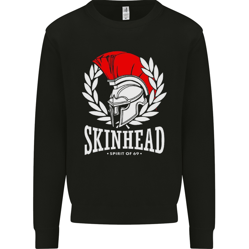 Skinhead Roman Trojan Helmet Punk Music Mens Sweatshirt Jumper Black