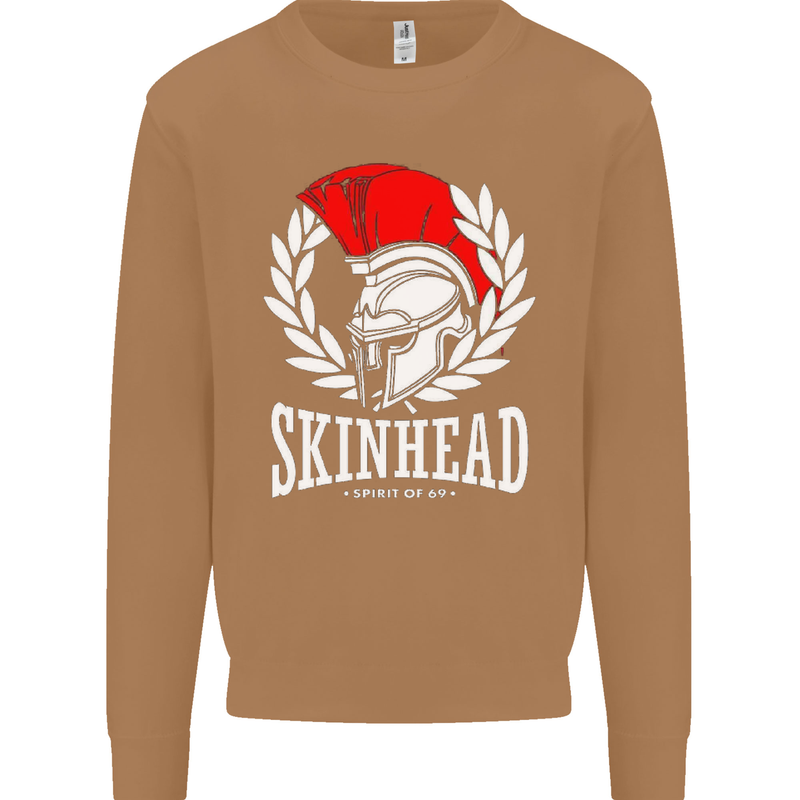 Skinhead Roman Trojan Helmet Punk Music Mens Sweatshirt Jumper Caramel Latte