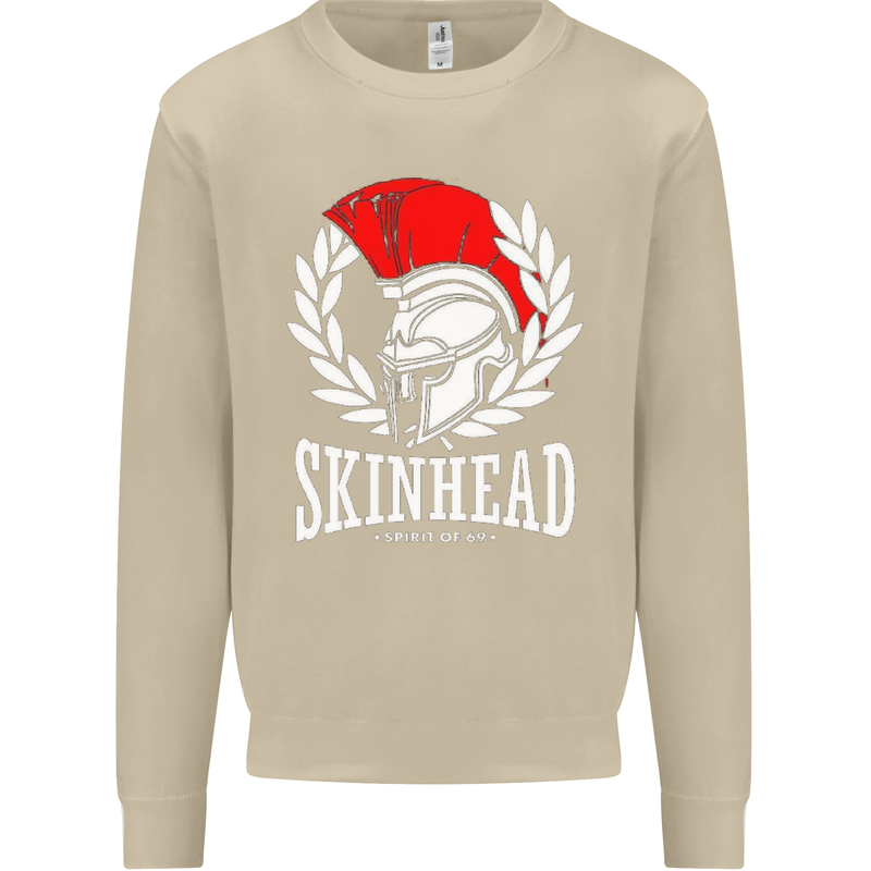Skinhead Roman Trojan Helmet Punk Music Mens Sweatshirt Jumper Sand