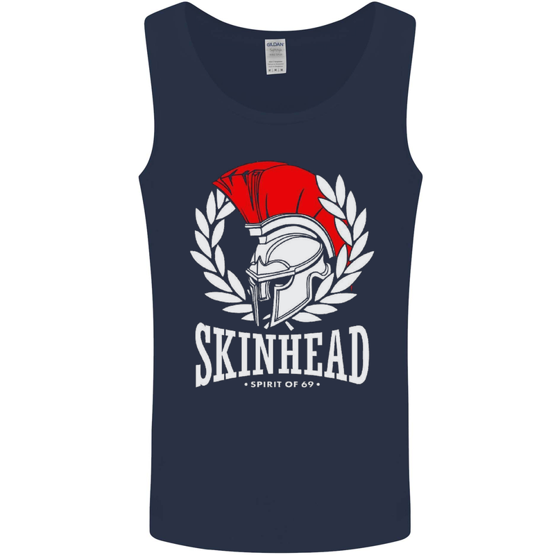 Skinhead Roman Trojan Helmet Punk Music Mens Vest Tank Top Navy Blue
