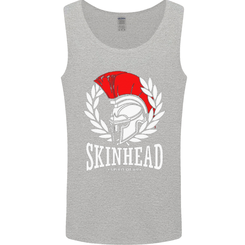Skinhead Roman Trojan Helmet Punk Music Mens Vest Tank Top Sports Grey