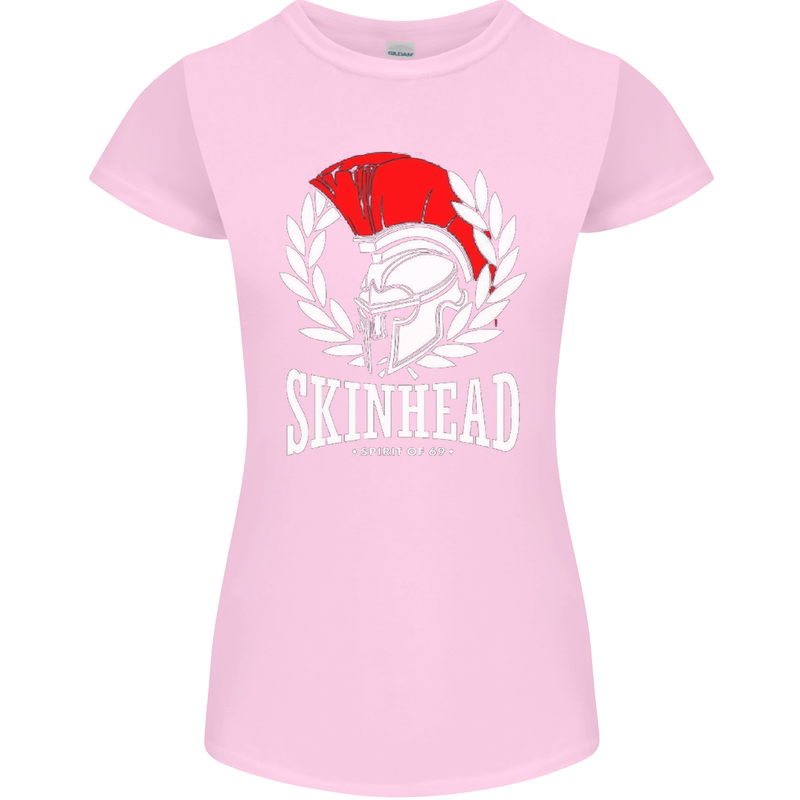 Skinhead Roman Trojan Helmet Punk Music Womens Petite Cut T-Shirt Light Pink