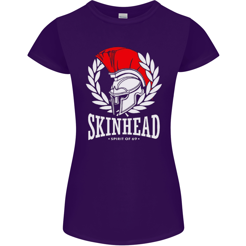Skinhead Roman Trojan Helmet Punk Music Womens Petite Cut T-Shirt Purple