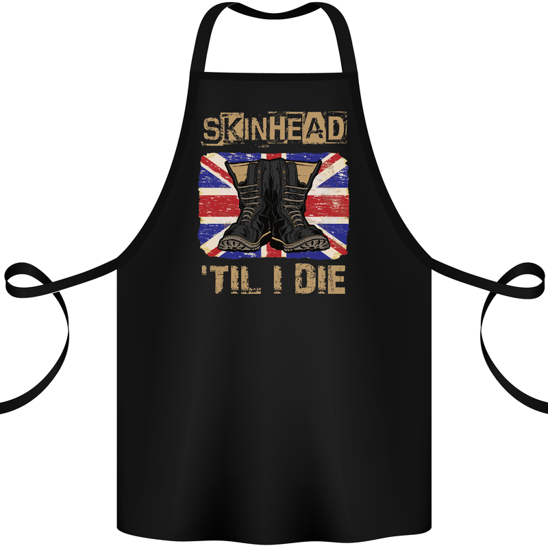 Skinhead Til I Die Punk Music Cotton Apron 100% Organic Black