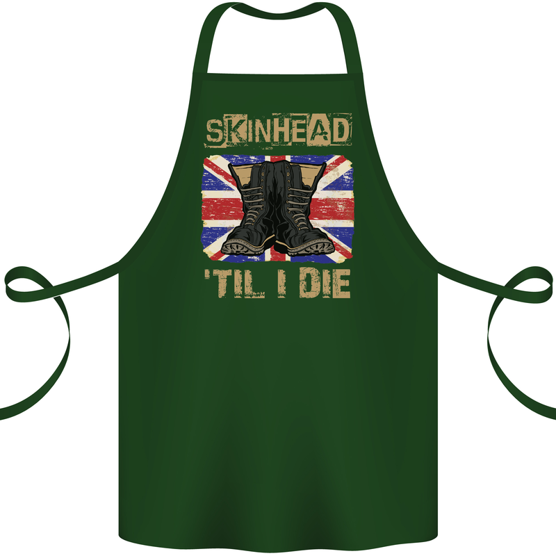Skinhead Til I Die Punk Music Cotton Apron 100% Organic Forest Green