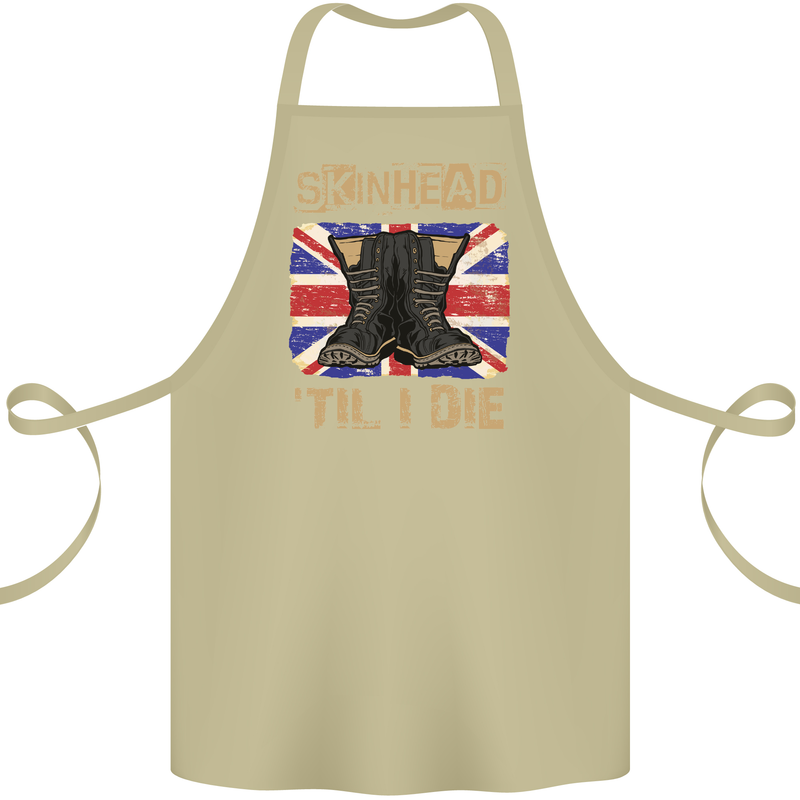 Skinhead Til I Die Punk Music Cotton Apron 100% Organic Khaki