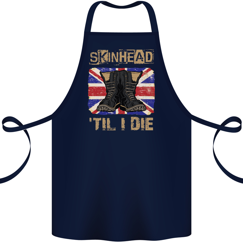 Skinhead Til I Die Punk Music Cotton Apron 100% Organic Navy Blue