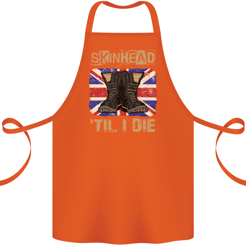 Skinhead Til I Die Punk Music Cotton Apron 100% Organic Orange