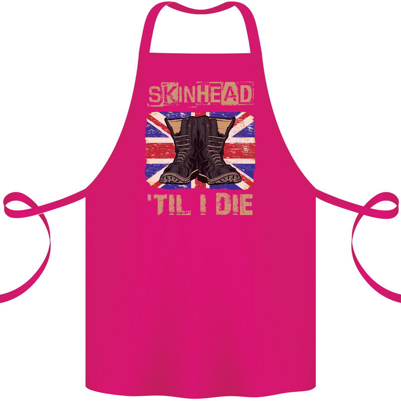 Skinhead Til I Die Punk Music Cotton Apron 100% Organic Pink