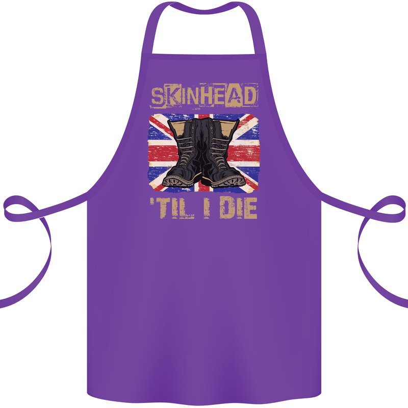 Skinhead Til I Die Punk Music Cotton Apron 100% Organic Purple