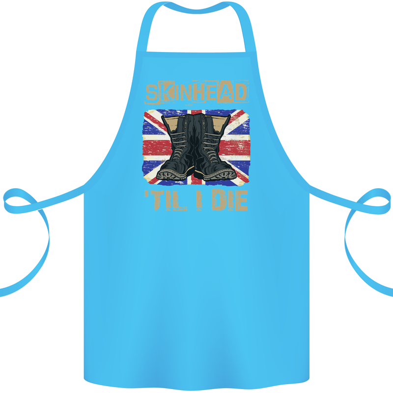 Skinhead Til I Die Punk Music Cotton Apron 100% Organic Turquoise