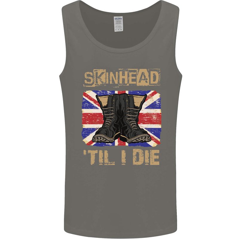 Skinhead Til I Die Punk Music Mens Vest Tank Top Charcoal