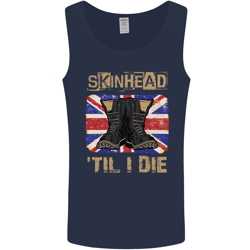 Skinhead Til I Die Punk Music Mens Vest Tank Top Navy Blue