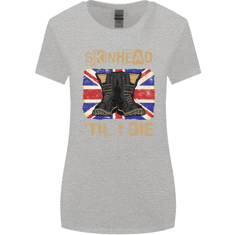 Skinhead Til I Die Punk Music Womens Wider Cut T-Shirt Sports Grey