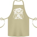 Skull Chef Cooking Cook Baker Baking Cotton Apron 100% Organic Khaki