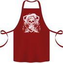 Skull Chef Cooking Cook Baker Baking Cotton Apron 100% Organic Maroon