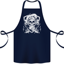 Skull Chef Cooking Cook Baker Baking Cotton Apron 100% Organic Navy Blue