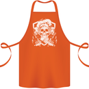 Skull Chef Cooking Cook Baker Baking Cotton Apron 100% Organic Orange